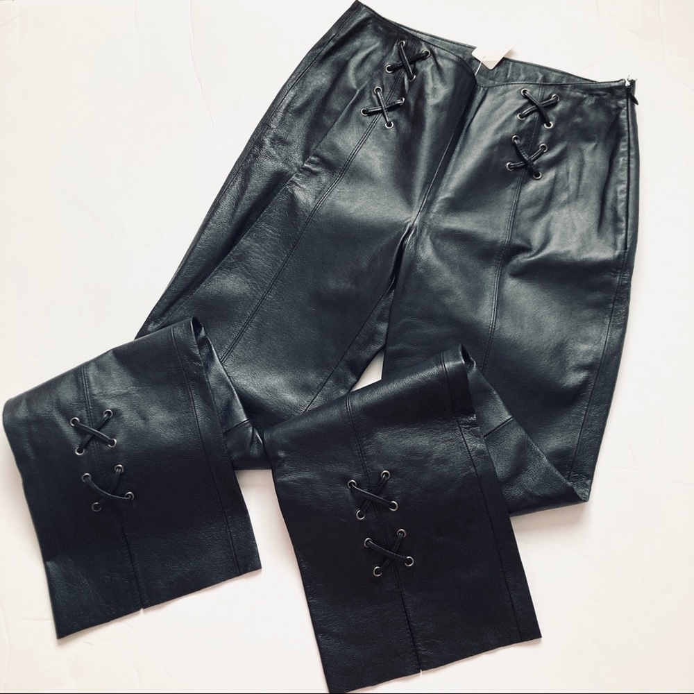 Wilsons Leather Maxima Lace Front Flare Leather Pants